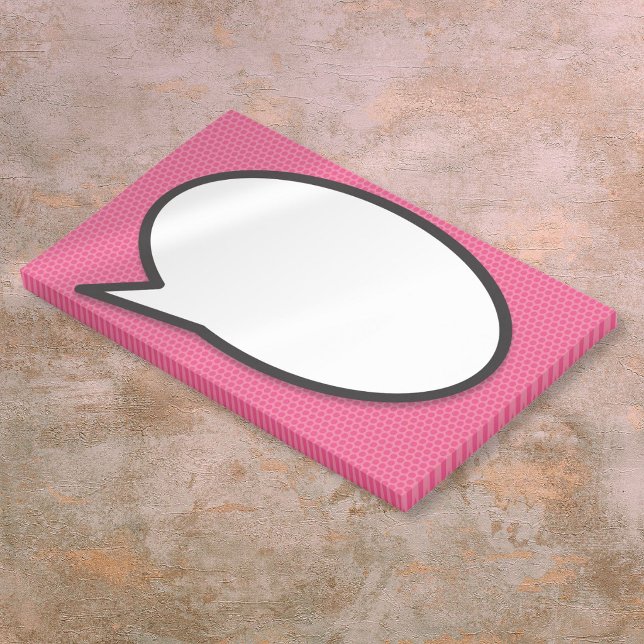 Notas Post-it® Burbuja de diálogo de cómic divertida y rosa simpl (Pink Fun Simple Comic Book Speech Bubble Post-it Notes
)