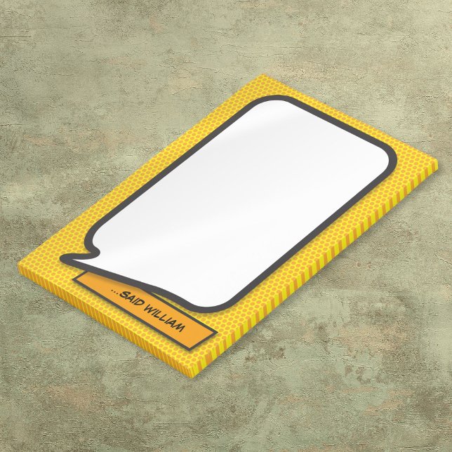 Notas Post-it® Burbuja de diálogo de cómic divertido personalizad (Personalized Funny Comic Book Speech Bubble Post-it Notes)