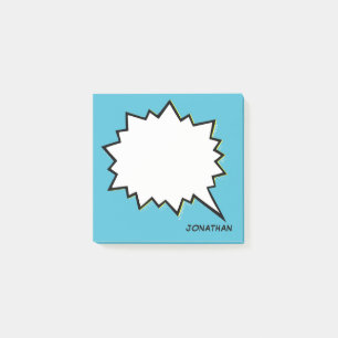 Notas Post-it® Burbuja de diálogo de cómic personalizada con colo