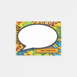 Notas Post-it® Burbuja de diálogo de cómic personalizada divertid