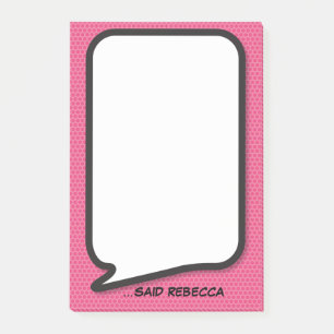 Notas Post-it® Burbuja de diálogo de cómic personalizada divertid