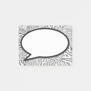 Notas Post-it® Burbuja de diálogo de cómic simple en blanco y neg