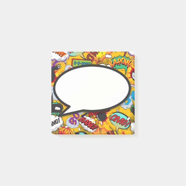 Notas Post-it® Burbuja de diálogo divertida de cómic moderno (Anverso)