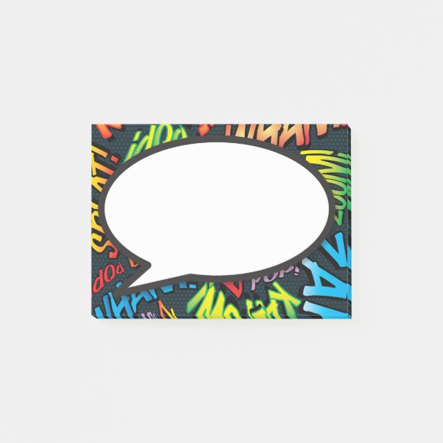 Notas Post-it® Burbuja de diálogo divertida de cómic moderno (Anverso)