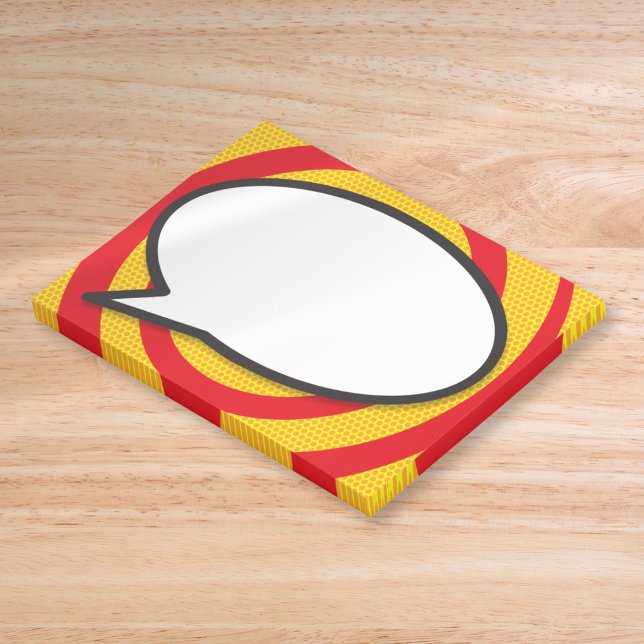 Notas Post-it® Burbuja de diálogo divertida de cómic moderno (Modern Speech Bubble Funny Comic Book Post-it Notes)