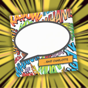 Notas Post-it® Burbuja de diálogo divertida de cómic retro