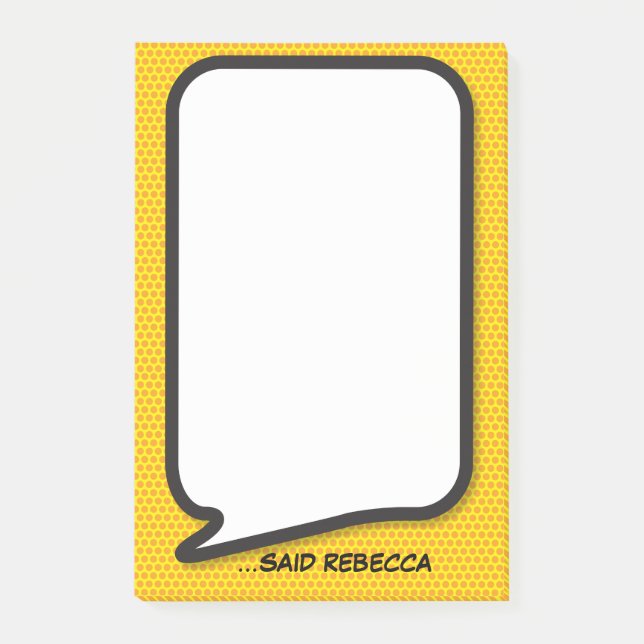Notas Post-it® Burbuja de discurso divertida moderna personalizad (Anverso)