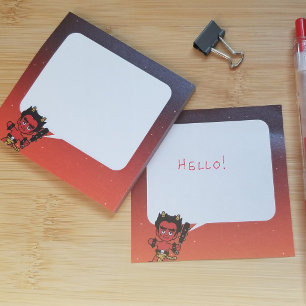 Notas Post-it® Burbuja de habla de Oni rojo Yokai Ogro Japonés