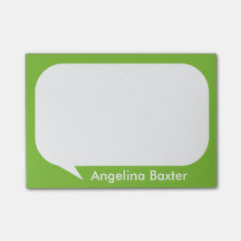 Notas Post-it® Burbuja de la charla de la verde lima y del blanco