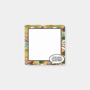 Notas Post-it® Burbuja de Mensaje de Nombre de Cómic Divertido