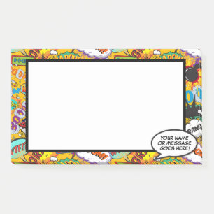 Notas Post-it® Burbuja de Mensaje de Nombre de Cómic Divertido