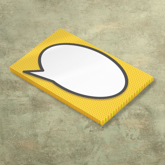 Notas Post-it® Burbuja de Mensaje Divertido Libro de Cómic (Your Message Speech Bubble Fun Comic Book Post-it Notes)