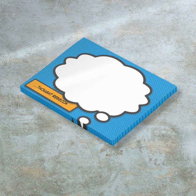 Notas Post-it® Burbuja de pensamiento de cómic personalizado de m (Personalized Trendy Comic Book Think Bubble Post-it Notes)