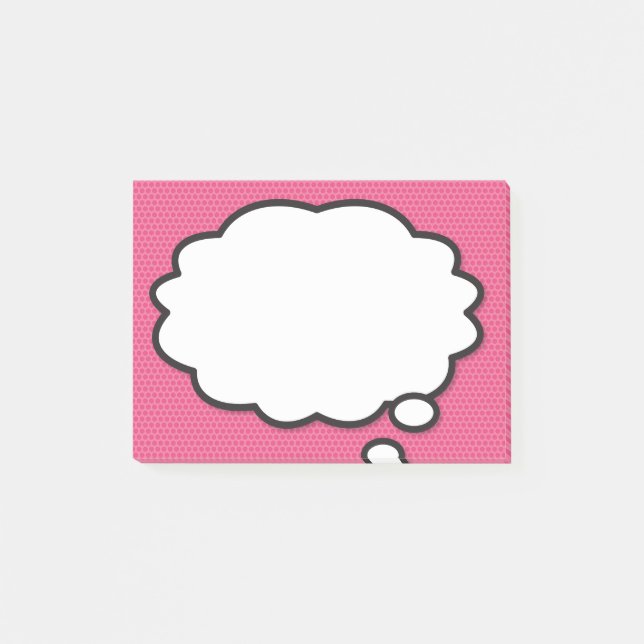 Notas Post-it® Burbuja de pensamiento divertida de cómic moderno  (Anverso)