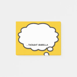 Notas Post-it® Burbuja de pensamiento divertida de cómic personal