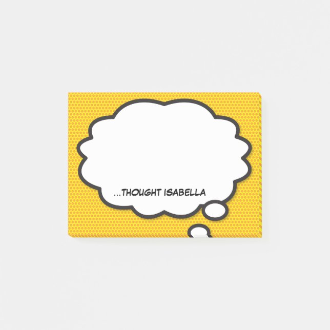 Notas Post-it® Burbuja de pensamiento divertida de cómic personal (Anverso)