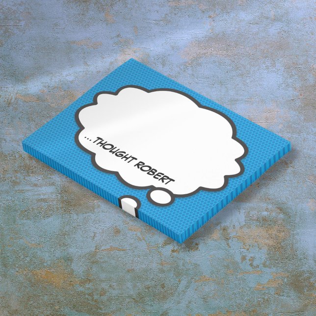Notas Post-it® Burbuja de pensamiento divertida de cómic personal (Personalized Comic Book Funny Think Bubble Post-it Notes)