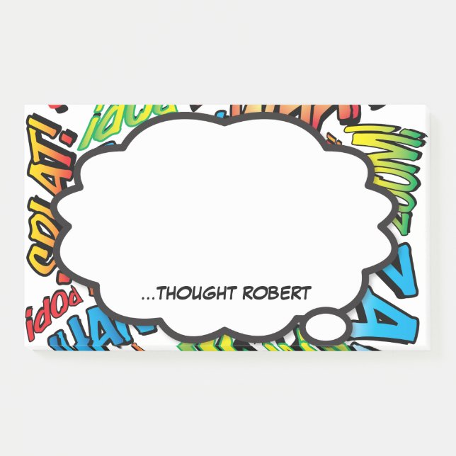 Notas Post-it® Burbuja de Pensamiento Personalizada Diversión Cóm (Anverso)
