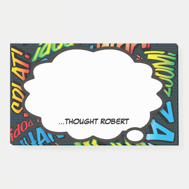 Notas Post-it® Burbuja de Pensamiento Personalizada Divertido Cóm (Anverso)