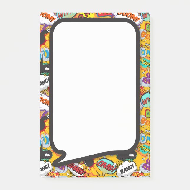 Notas Post-it® Burbuja del discurso del cómic moderno (Anverso)