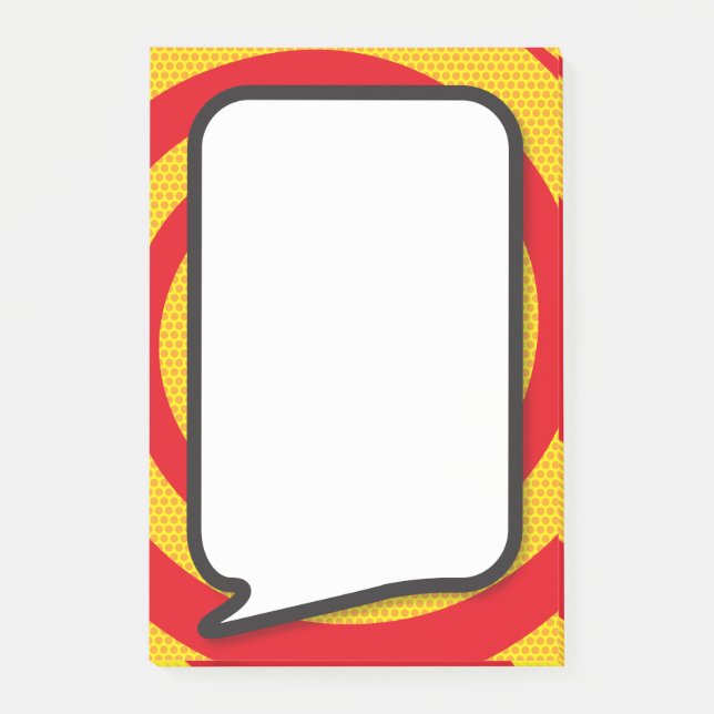 Notas Post-it® Burbuja del discurso moderno de cómics (Anverso)