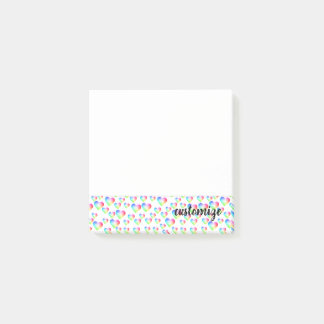 Notas Post-it® Burbujas del corazón del arco iris