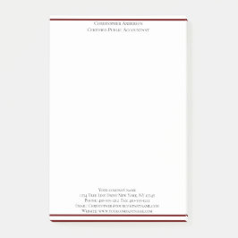 Notas Post-it® Burgundy Blanco Profesional Personalizado