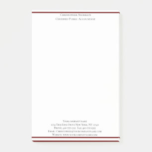 Notas Post-it® Burgundy Blanco Profesional Personalizado