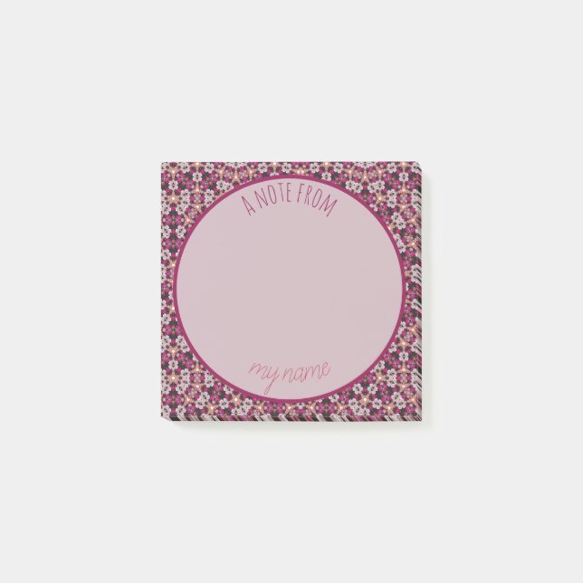 Notas Post-it® Burgundy Floral (Anverso)