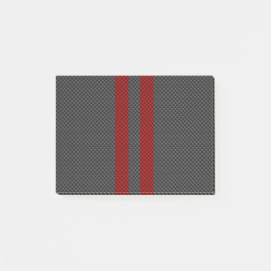 Notas Post-it® Burgundy Red Carbon Style Carreras Stripes Decorac