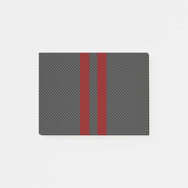 Notas Post-it® Burgundy Red Carbon Style Carreras Stripes Decorac (Anverso)