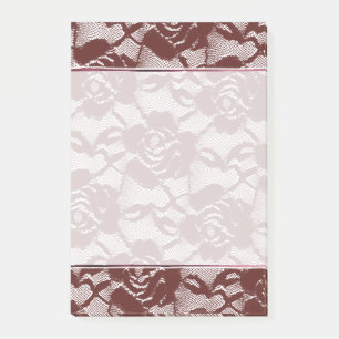 Notas Post-it® Burgundy Red Lace Floral