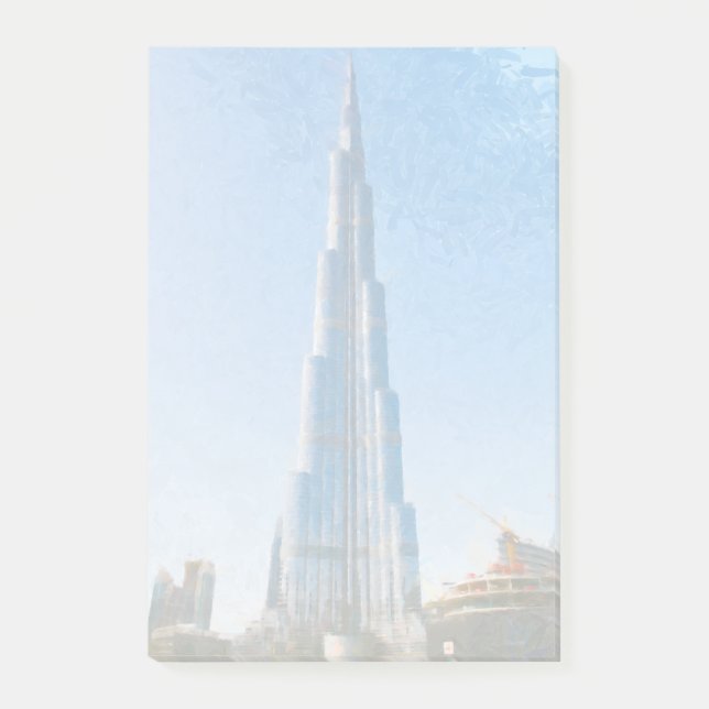 Notas Post-it® Burj Khalifa, pintura de Dubai (Anverso)