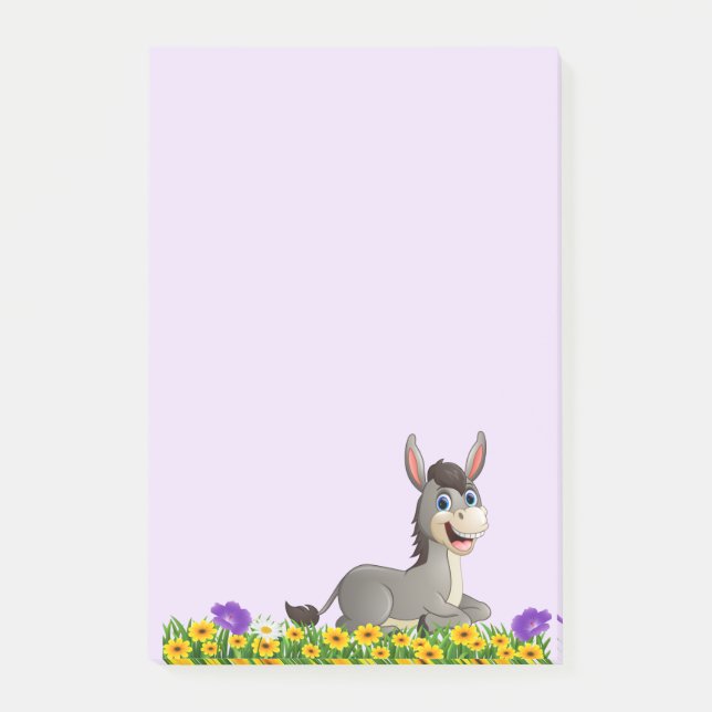 Notas Post-it® Burro de flores de jardín (Anverso)