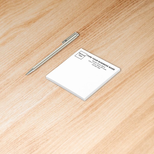 Notas Post-it® Business Black Texts Heading Square publica su not (Build brand name awareness. Your business brand on heading of white square post it note.)