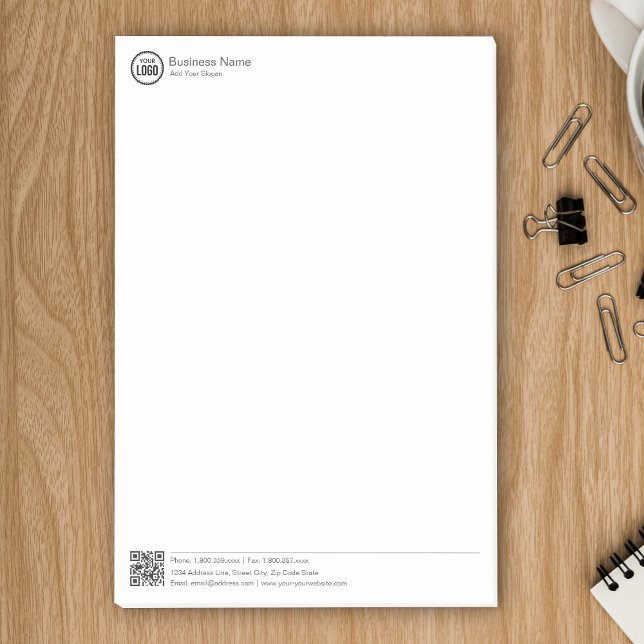 Notas Post-it® Business Stationary Template With Logo And QR Code (Subido por el creador)
