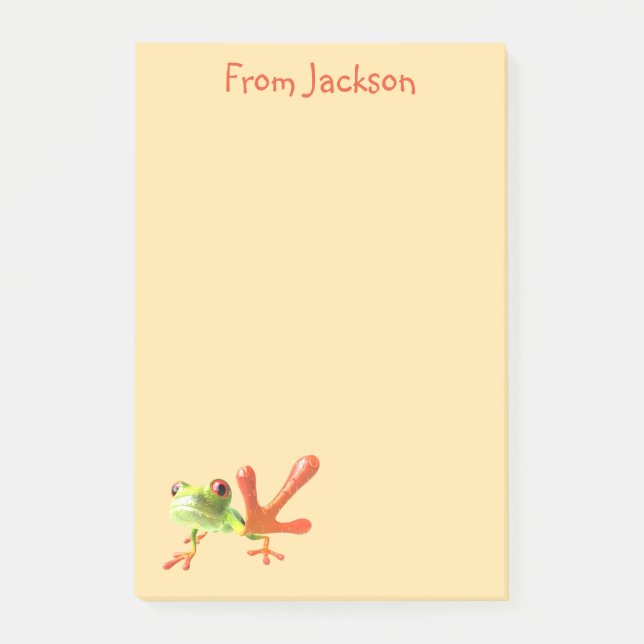 Notas Post-it® Butter Yellow Green & Orange Frog (Anverso)