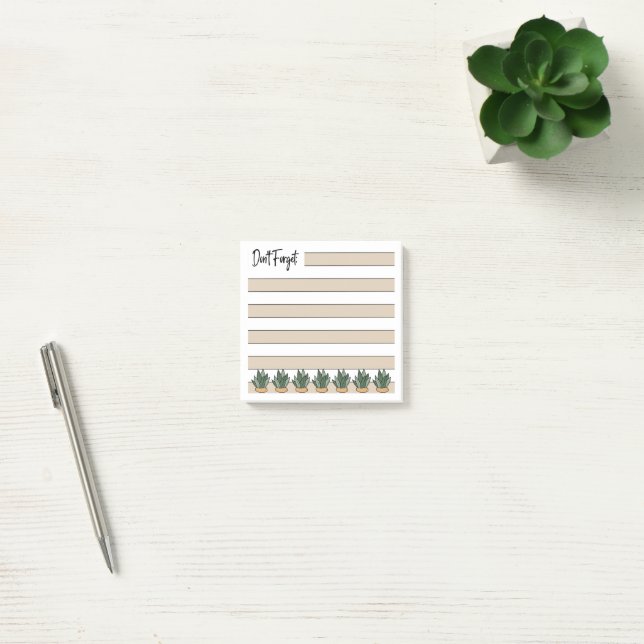 Notas Post-it® Buttercup Yellow | Lined | Potted Succulents - (Oficina)