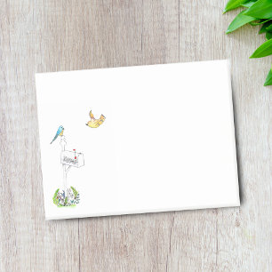 Notas Post-it® Buzón acuarela con pájaros