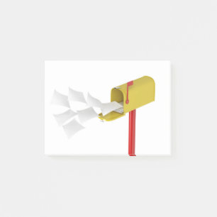 Notas Post-it® Buzón con letras voladoras