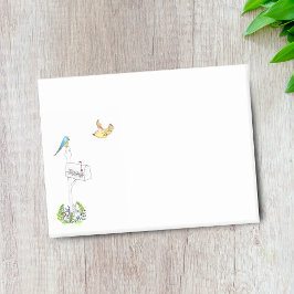 Notas Post-it® Buzón de Acuarela con Pájaros
