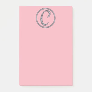 Notas Post-it® C Anillo de soldadura monograma Almohadilla de not