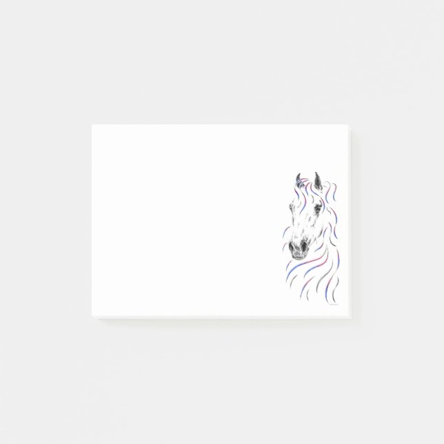 Notas Post-it® Caballo árabe elegante (Anverso)