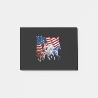 Notas Post-it® Caballo Bandera Estadounidense