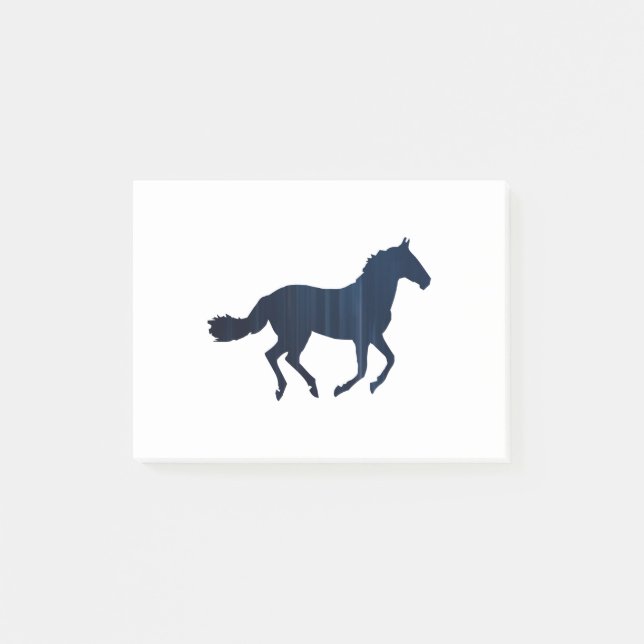 Notas Post-it® Caballo - Corriendo - Azul oscuro (Anverso)