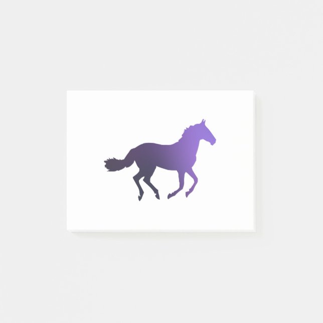 Notas Post-it® Caballo - Corriendo - Violeta (Anverso)