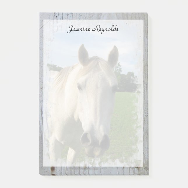 Notas Post-it® Caballo cuarto gris en tablero blanqueado (Anverso)