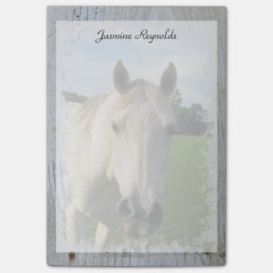 Notas Post-it® Caballo cuarto gris en tablero blanqueado