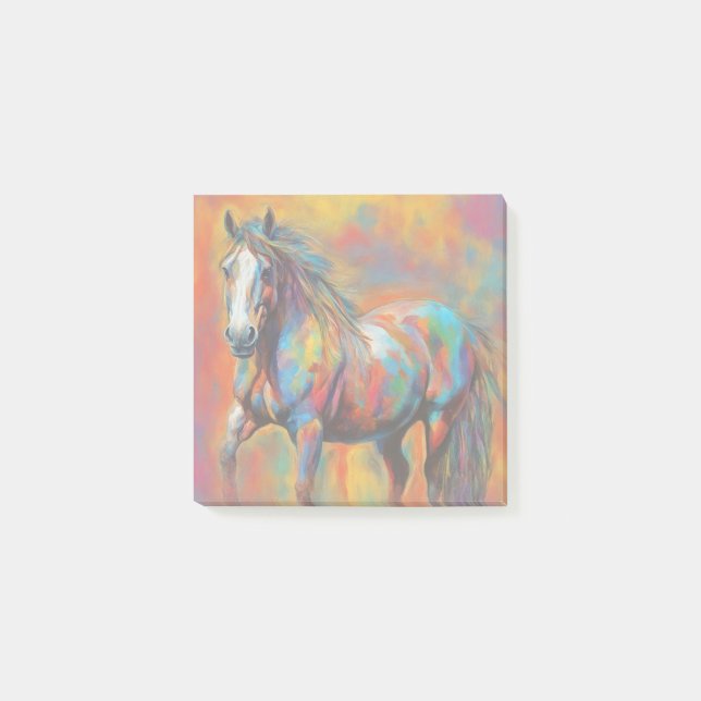 Notas Post-it® caballo de arco iris (Anverso)