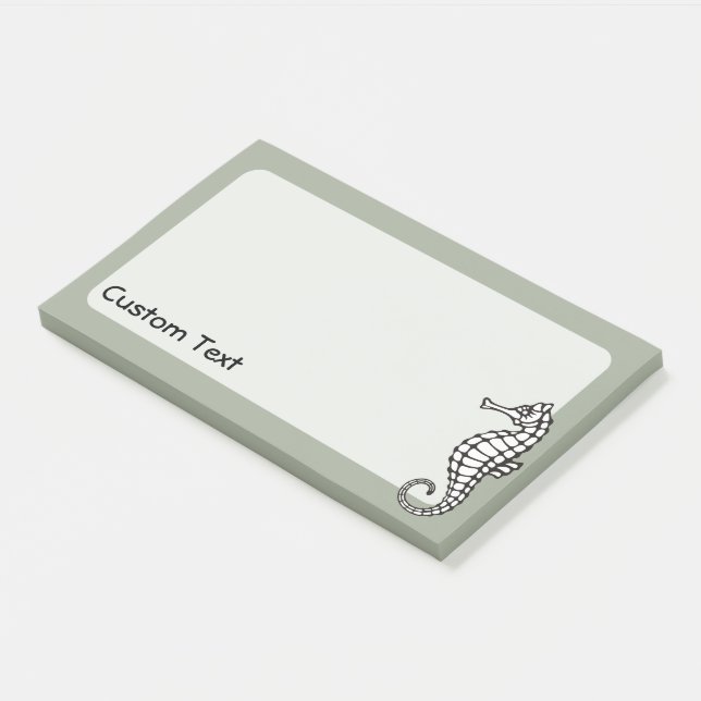 Notas Post-it® Caballo de mar negro (En perspectiva)